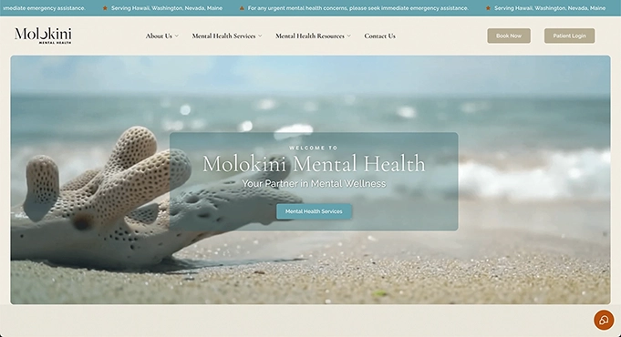 Molokini Mental Health Site Preview Image
